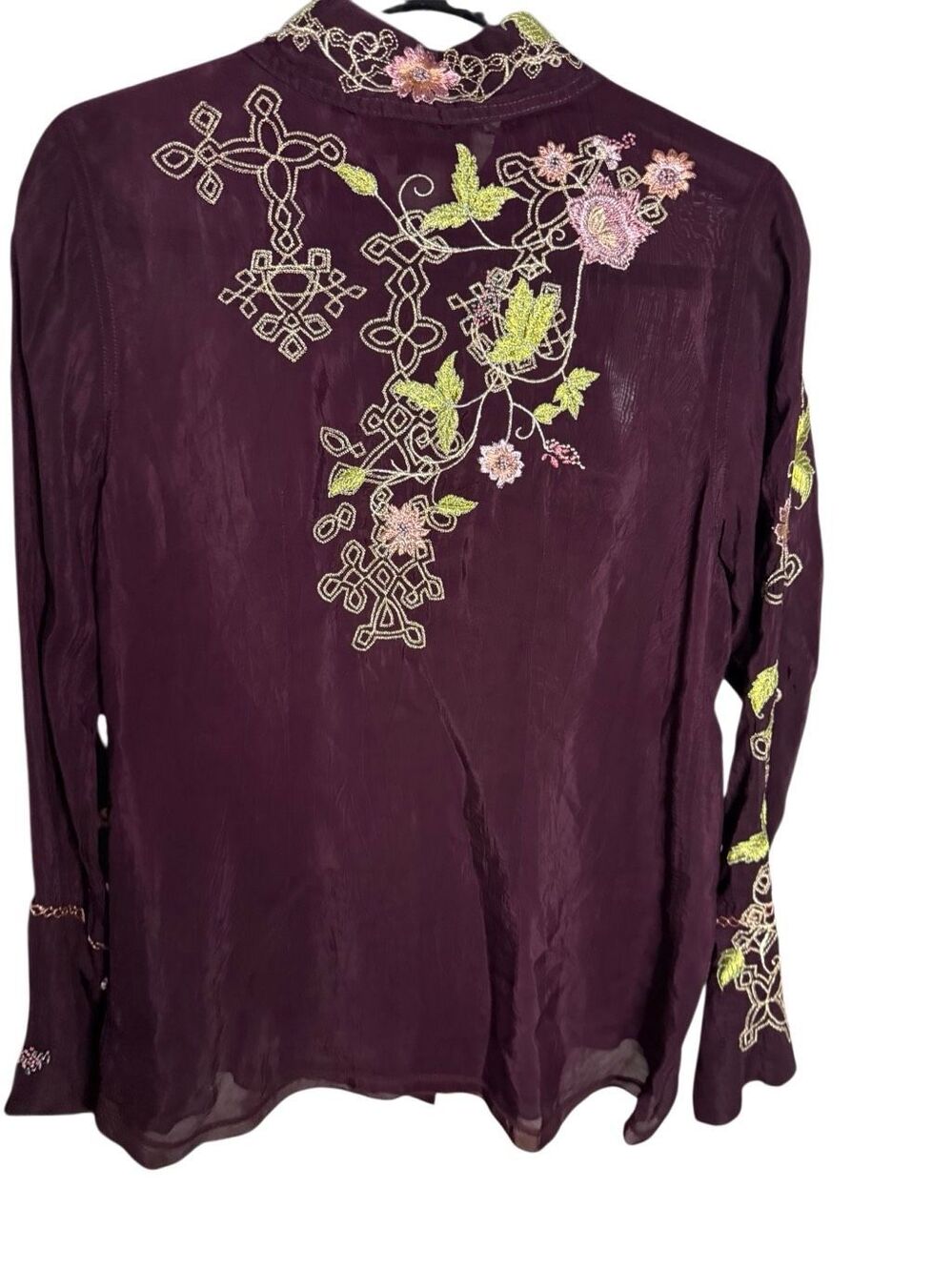 Johnny Was Workshop AVA Embroidered VINTAGE BUTTON DOWN SHIRT Women’s Small - Picture 9 of 9